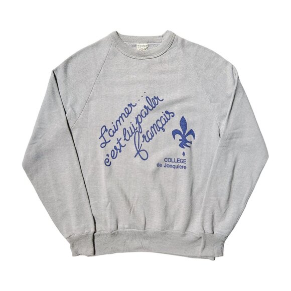 Penmans Other - 70s Vintage L’aimer c’est lui parler francais sweatshirt French Quebec college.